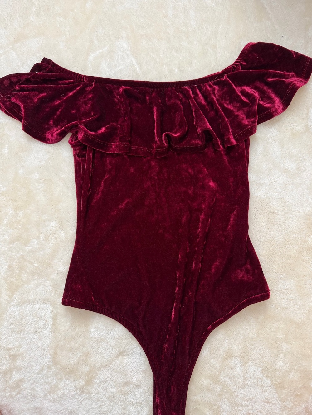 Bodysuit corduroy style, perfect for a party. Color:Came. Size: S